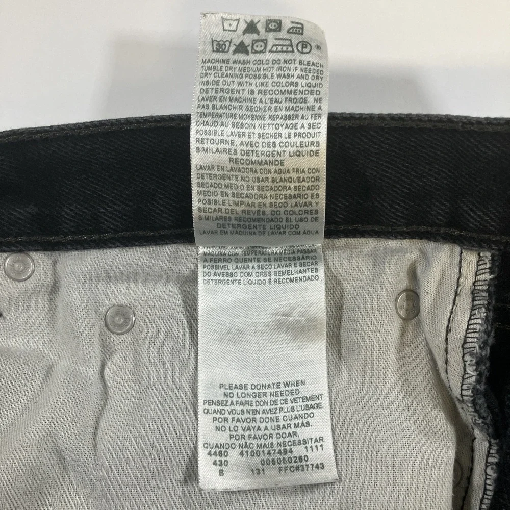Levi's 505 Jeans Mens 36x32 Faded Black Regular Fit Straight Denim Pants